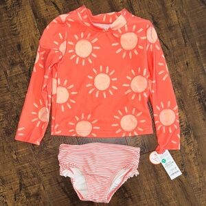 Carter's White and Orange One Piece Swim